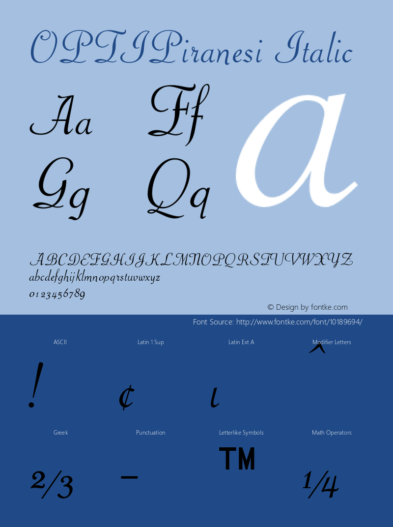 OPTIPiranesi Italic 001.000图片样张