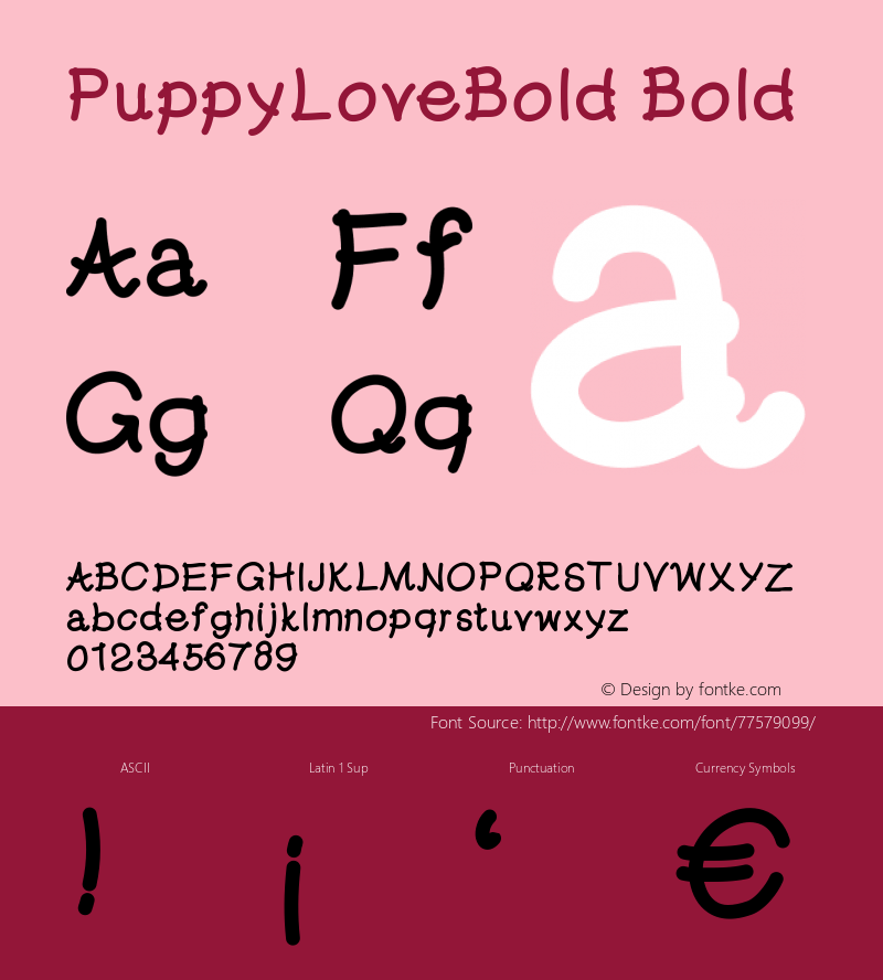 PuppyLoveBold Version 001.000图片样张