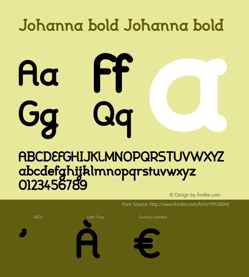 Johanna bold Johanna bold Version 1.0图片样张