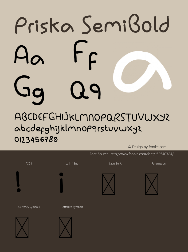 Priska SemiBold Version 1.001;Fontself Maker 3.5.4图片样张