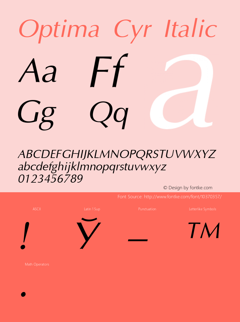 Optima Cyr Italic 001.000图片样张