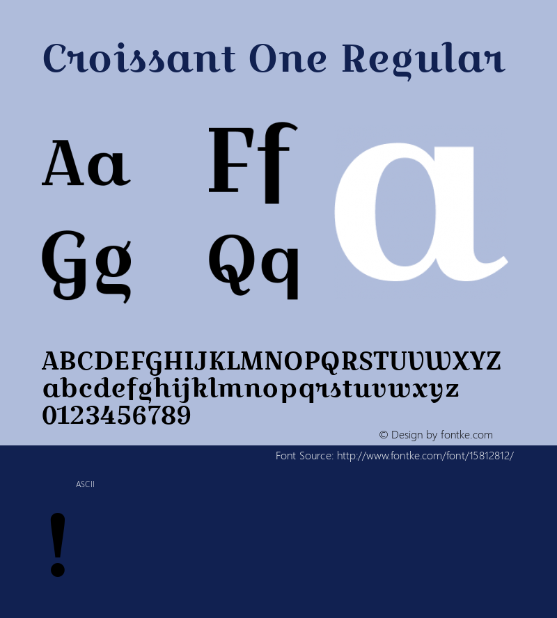 Croissant One Regular Version 1.001; ttfautohint (v1.4.1)图片样张