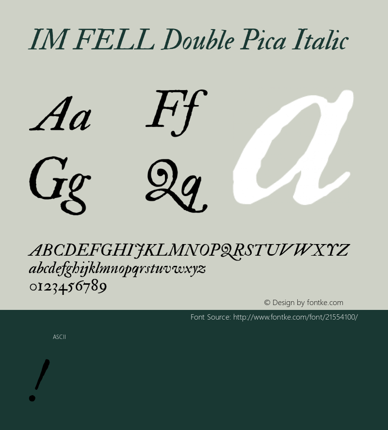 IM FELL Double Pica Italic 图片样张