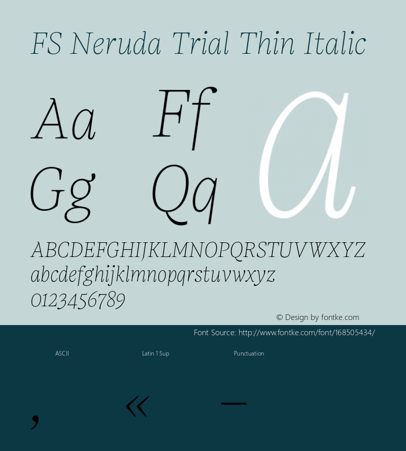 FS Neruda Trial Thin Italic Version 1.001;PS 001.001;hotconv 1.0.88;makeotf.lib2.5.64775图片样张
