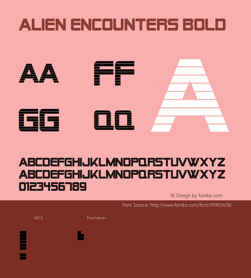 Alien Encounters Bold Macromedia Fontographer 4.1 3/28/99图片样张