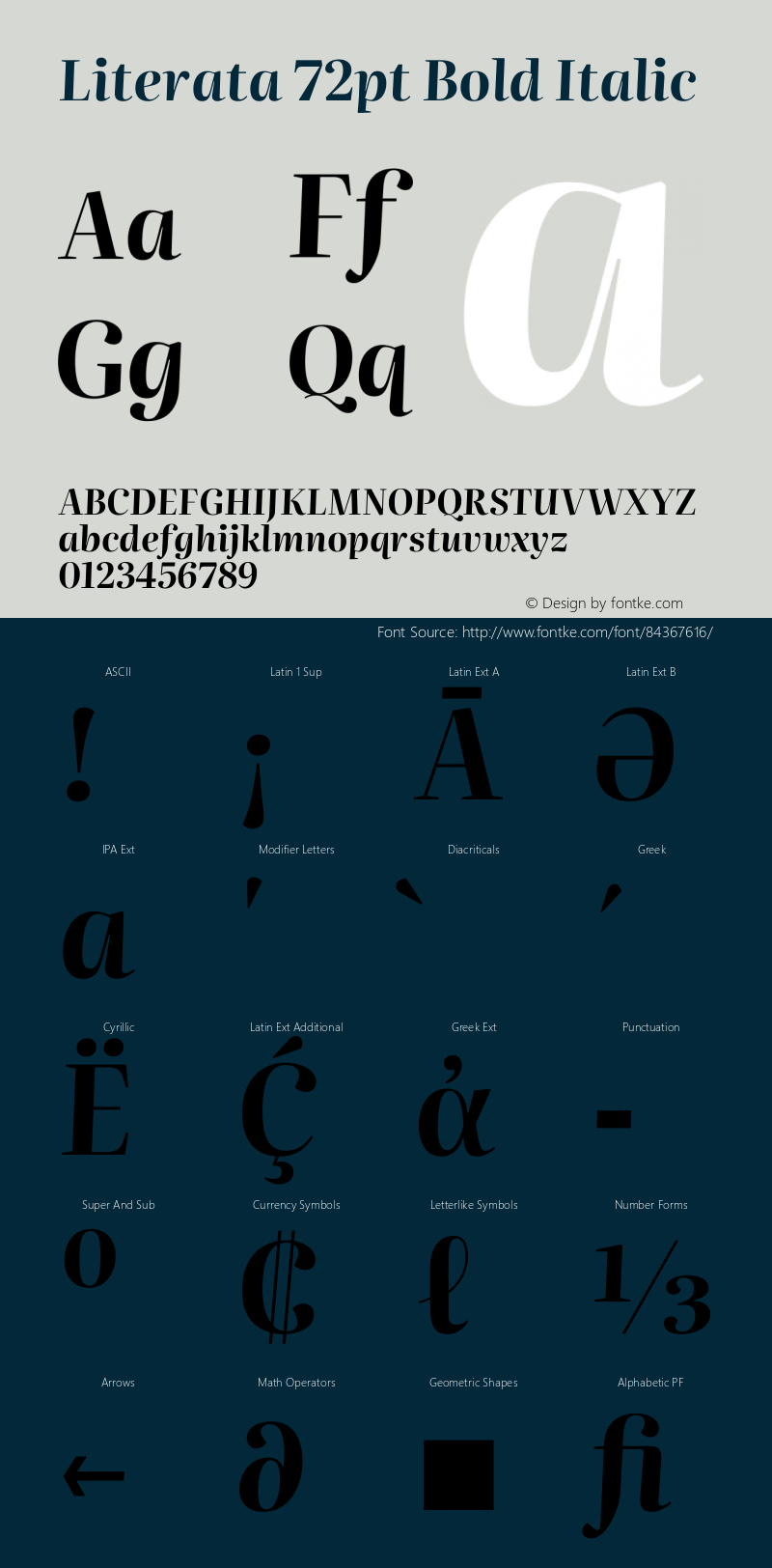 Literata 72pt Bold Italic Version 3.002图片样张