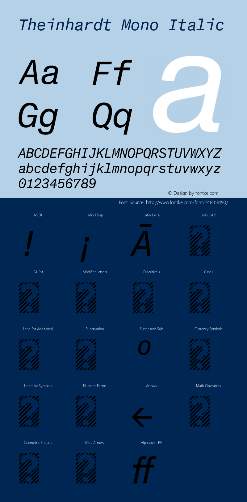 TheinhardtMono-Italic Version 1.002; build 0002图片样张