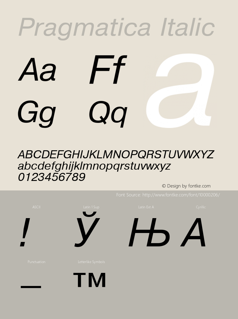 Pragmatica Italic 001.000图片样张