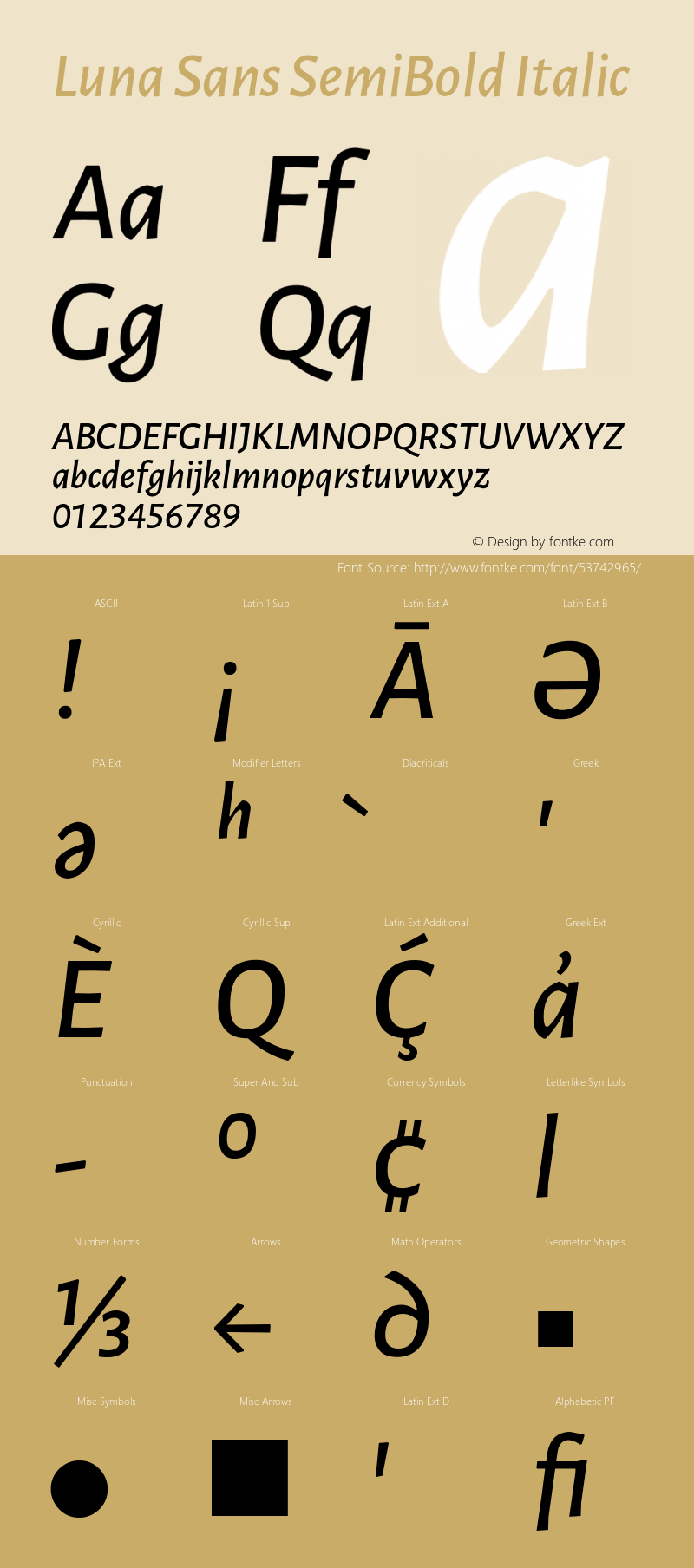 Luna Sans SemiBold Italic Version 2.001;January 6, 2020;FontCreator 12.0.0.2547 64-bit图片样张
