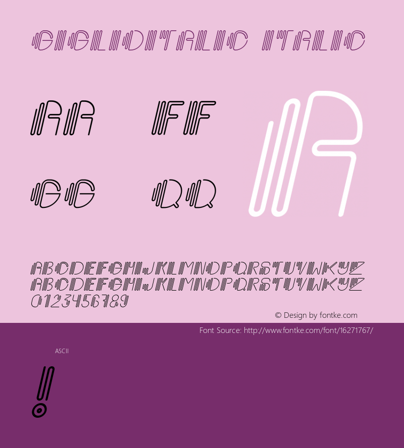 GiglioItalic Italic Version 001.000图片样张