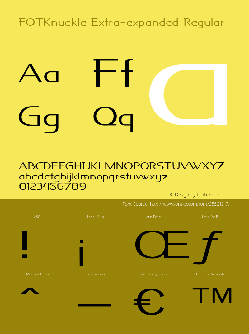 FOTKnuckle-ExtraexpandedRegular Version 1.000图片样张