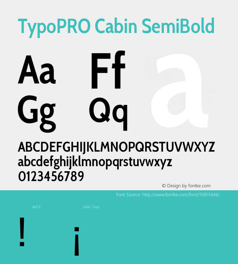 TypoPRO Cabin SemiBold Version 1.006图片样张