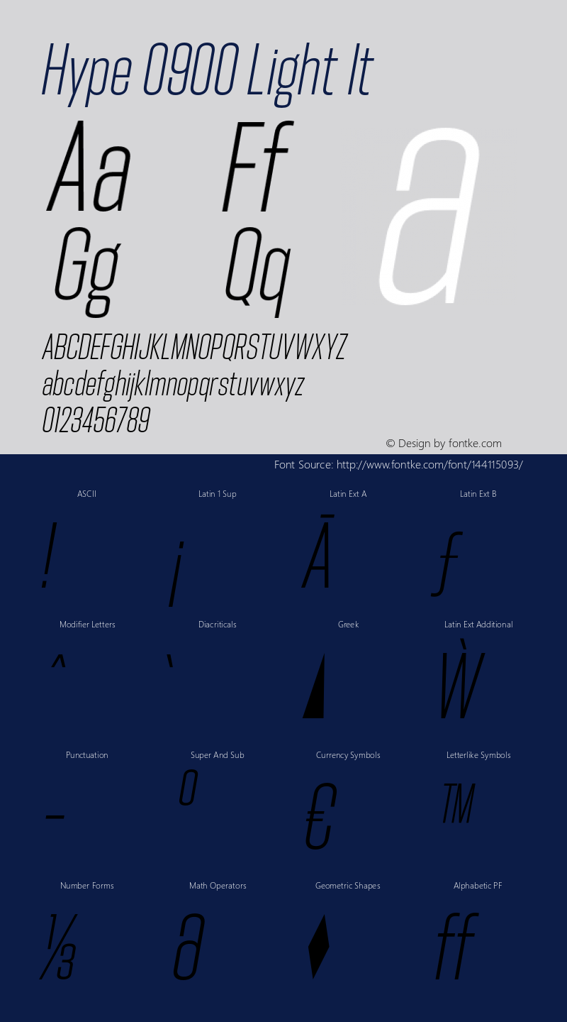 Hype 0900 Light It Version 1.000;hotconv 1.0.109;makeotfexe 2.5.65596图片样张