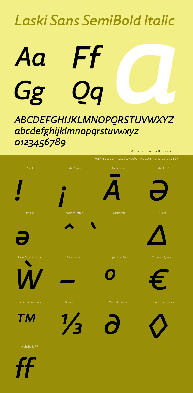 LaskiSans-SemiBoldItalic Version 1.000;com.myfonts.easy.re-type.laski-sans.semi-bold-italic.wfkit2.version.4yE5图片样张