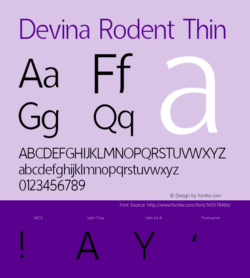 Devina Rodent Thin Version 1.002;Fontself Maker 3.5.4图片样张