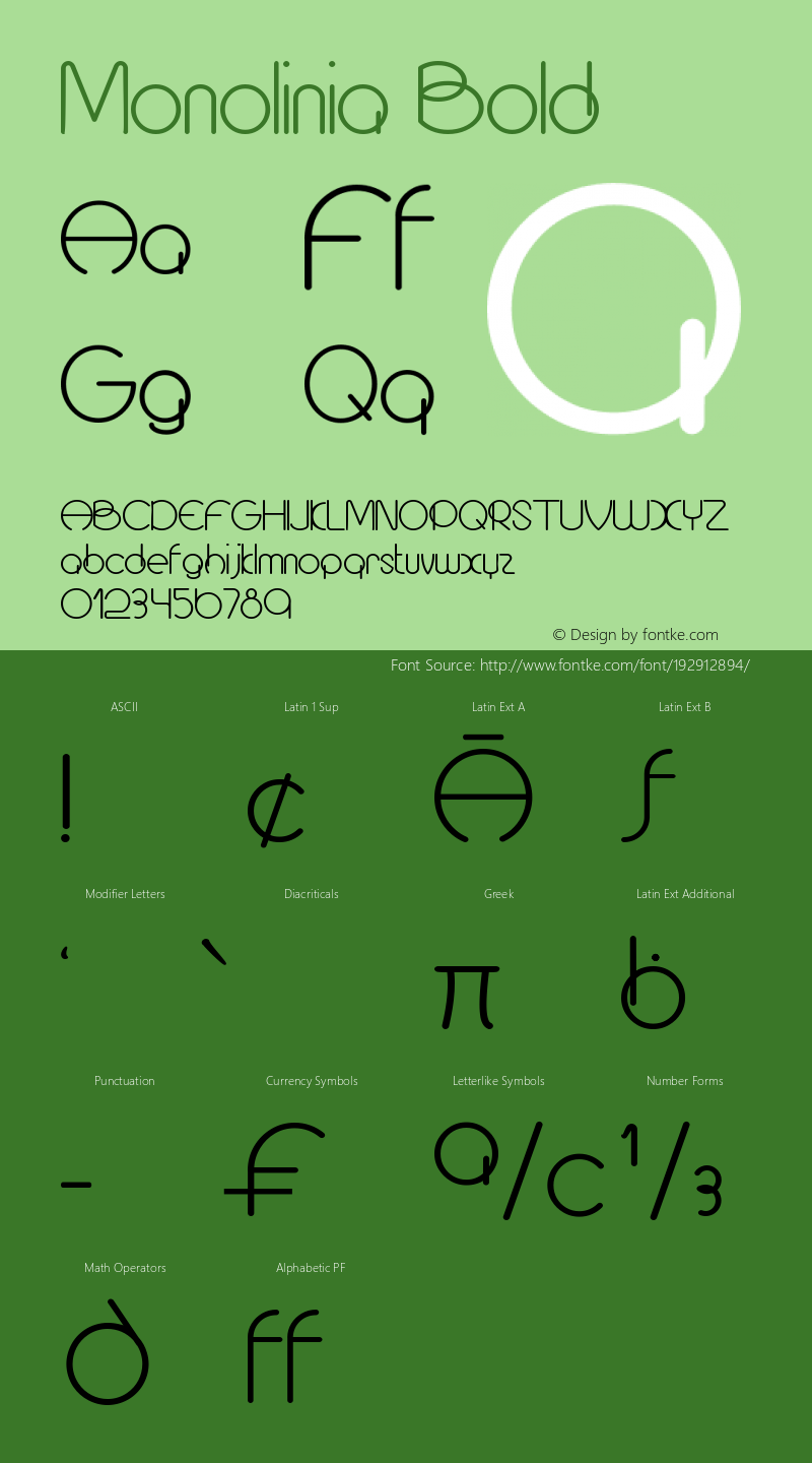 Monolinia Bold Version 1.00;October 1, 2021;FontCreator 13.0.0.2683 64-bit图片样张