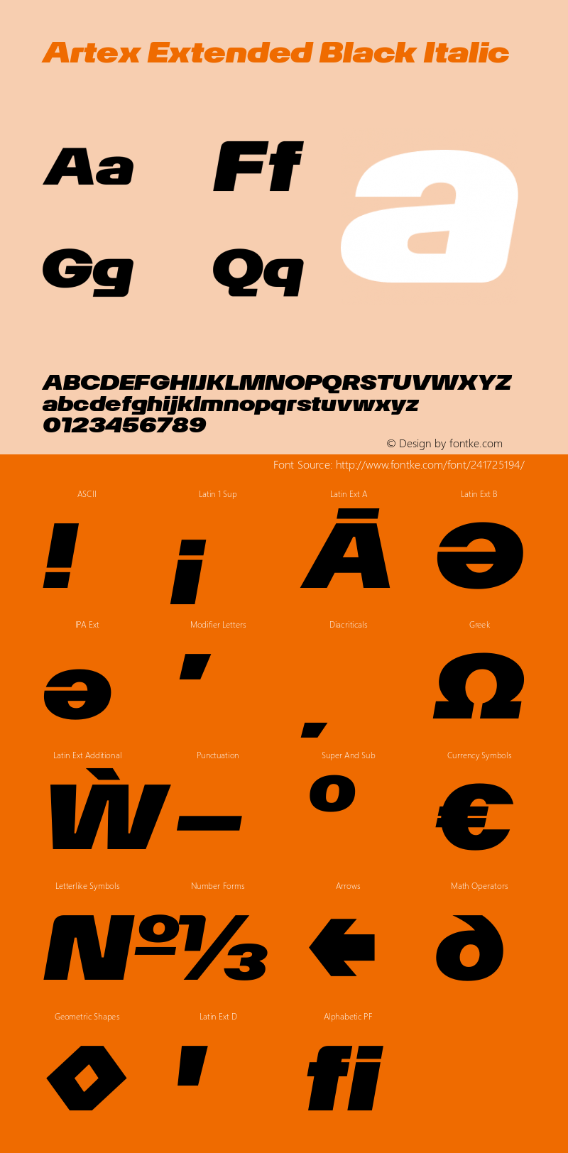 Artex Extended Black Italic Version 1.005图片样张