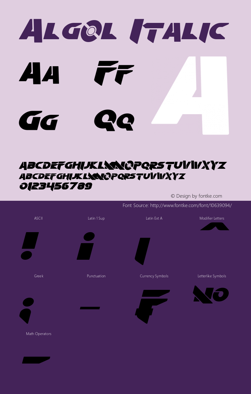 Algol Italic Version 1.10 January 15, 2015图片样张