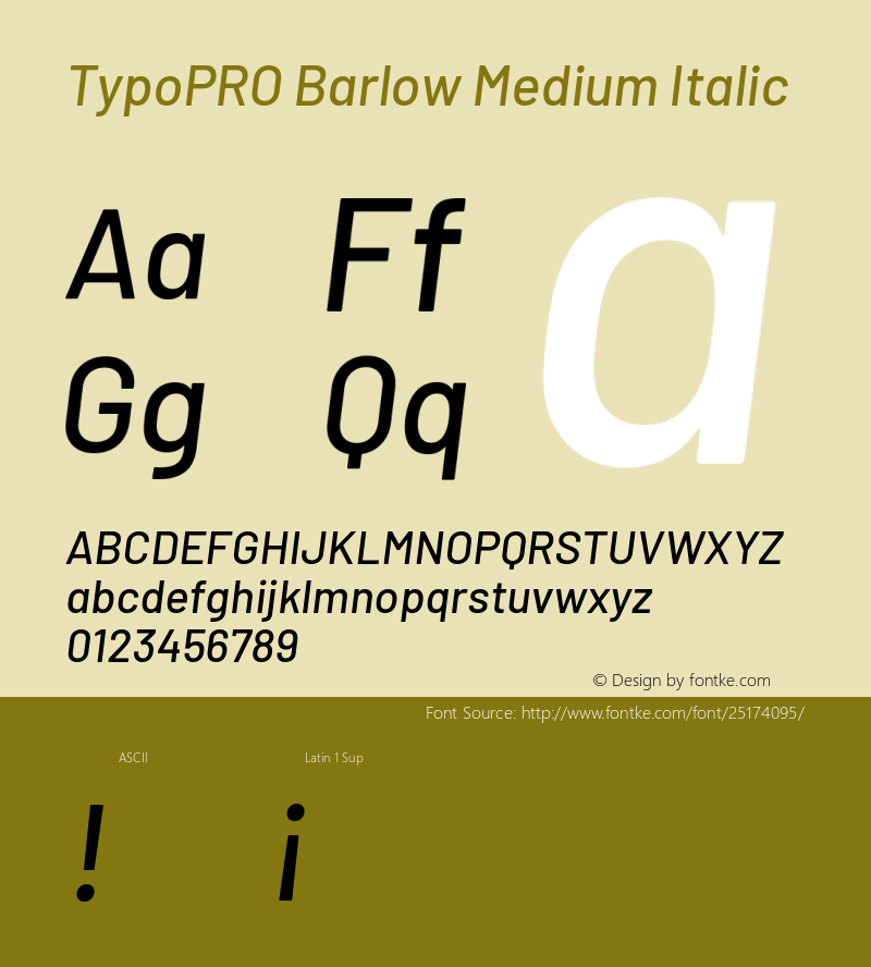 TypoPRO Barlow Medium Italic Version 1.301图片样张