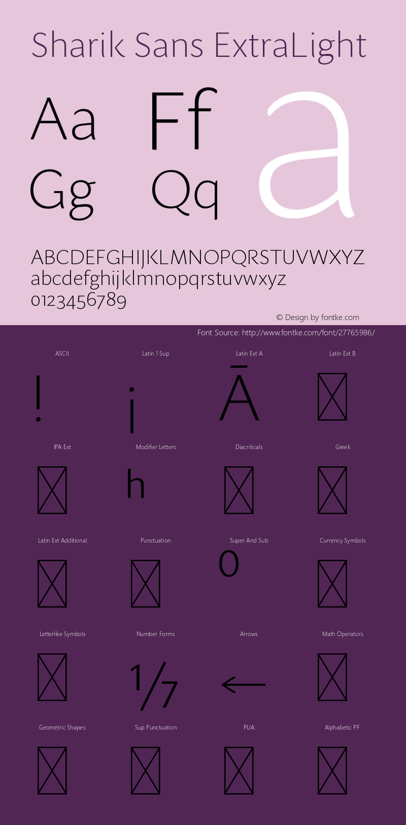 Sharik Sans ExtraLight Version 1.006;PS 001.006;hotconv 1.0.70;makeotf.lib2.5.58329图片样张