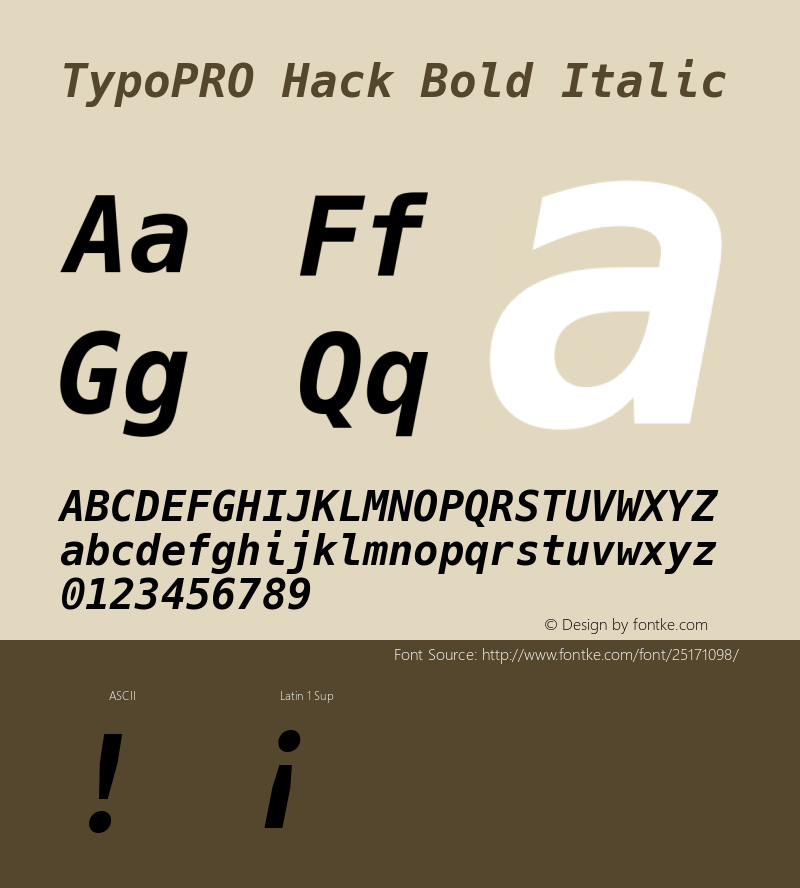 TypoPRO Hack Bold Italic Version 3.000; 706b2b23b-release; ttfautohint (v1.6) -l 6 -r 50 -G 200 -x 10 -H 265 -D latn -f latn -m 