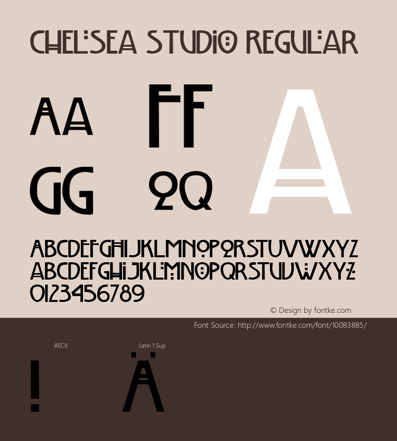 Chelsea Studio Regular Altsys Fontographer 4.0.3 4/20/98图片样张