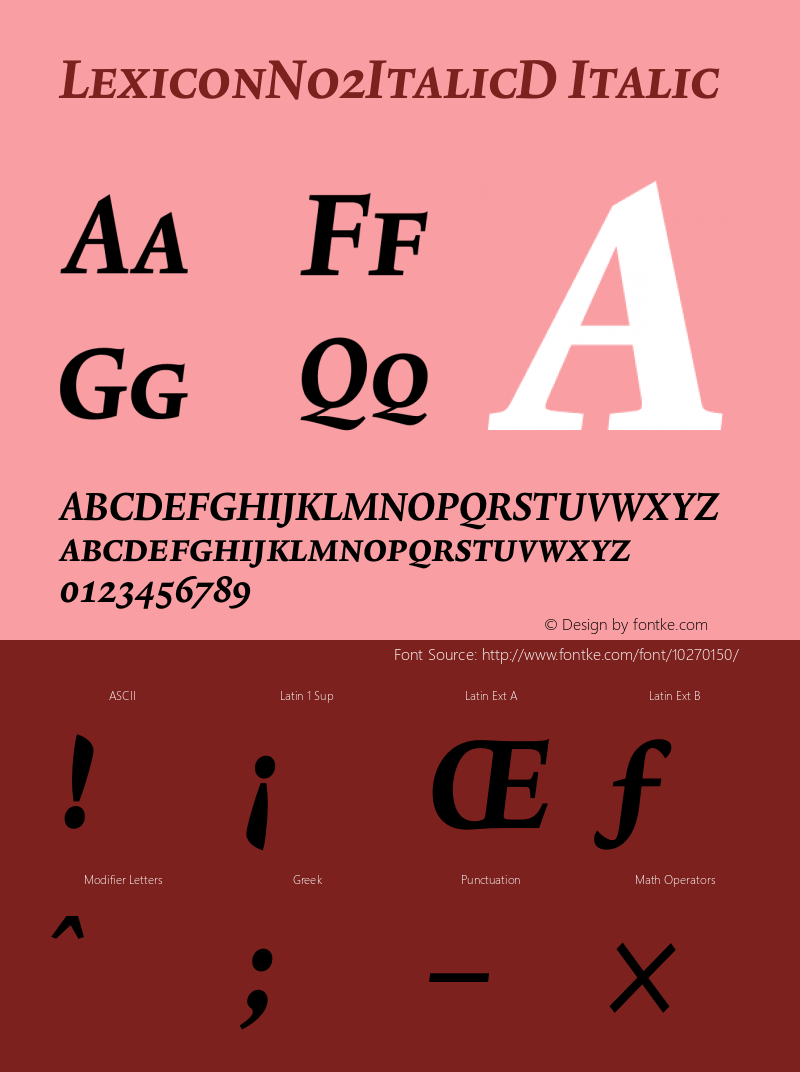 LexiconNo2ItalicD Italic 001.000图片样张