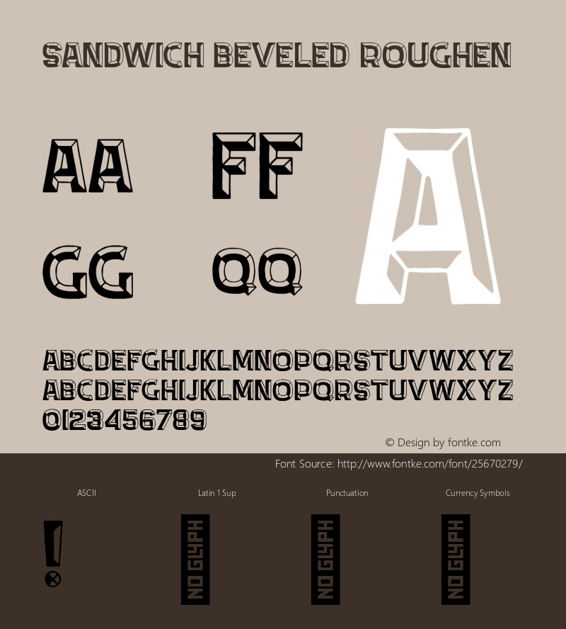 Sandwich Beveled roughen Version 1.000;PS 001.000;hotconv 1.0.88;makeotf.lib2.5.64775; ttfautohint (v1.6)图片样张