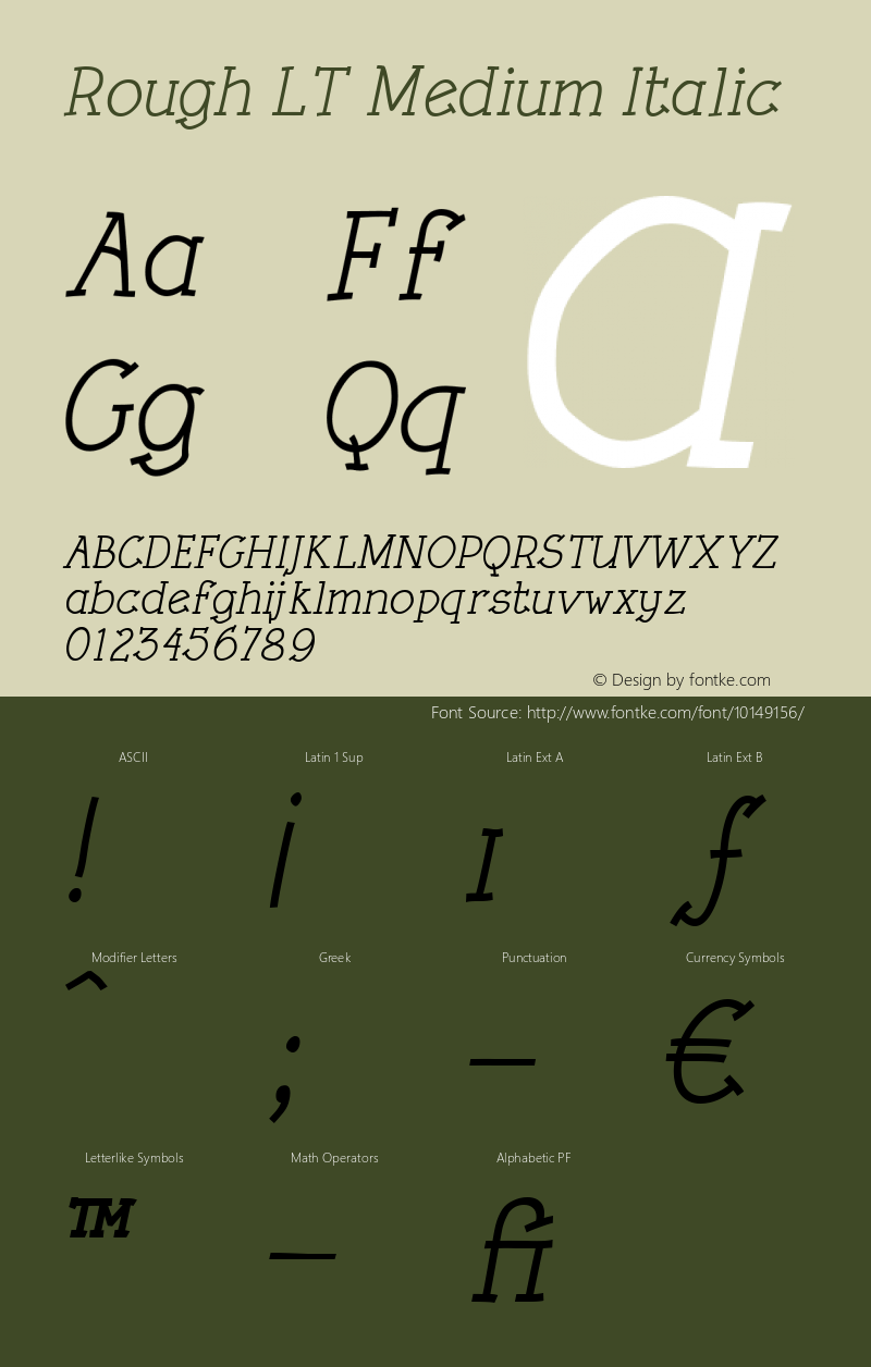 Rough LT Medium Italic Version 001.001图片样张