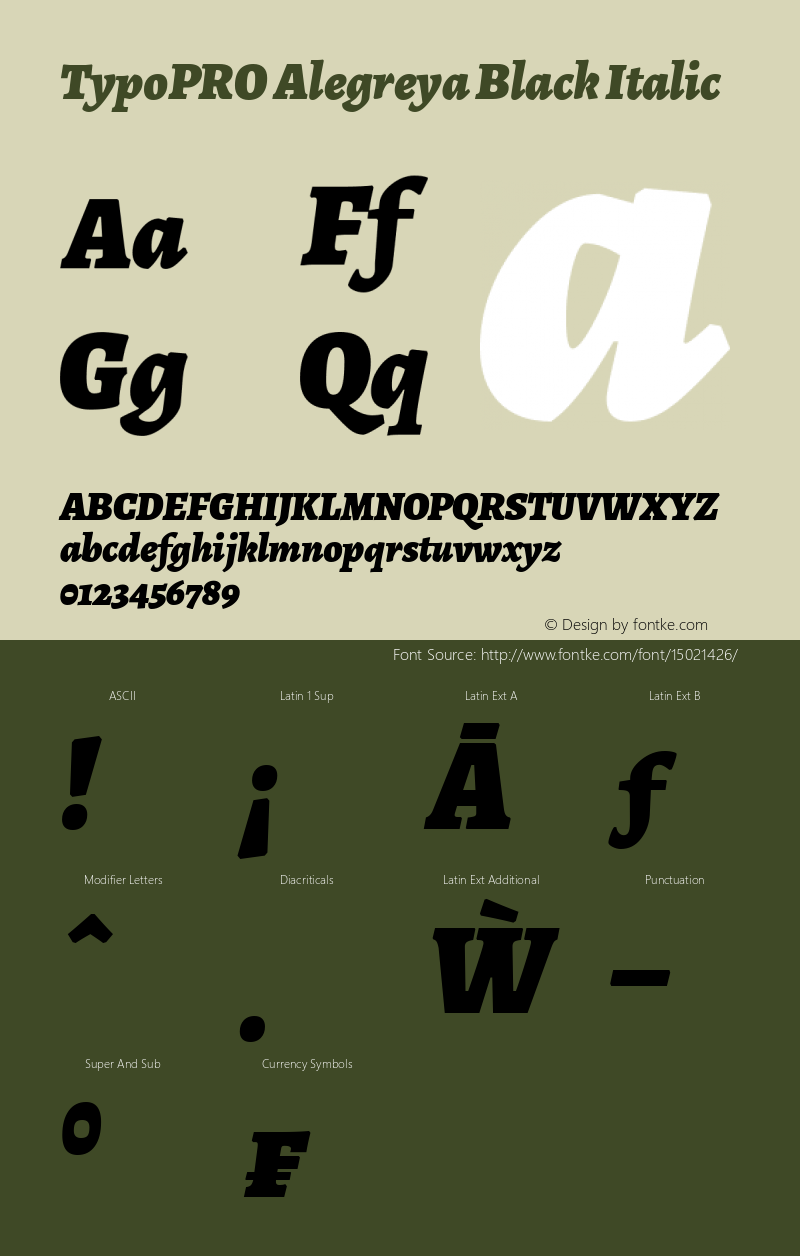 TypoPRO Alegreya Black Italic Version 1.003图片样张