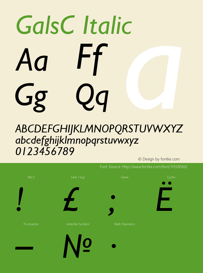 GalsC Italic Version 004.001图片样张