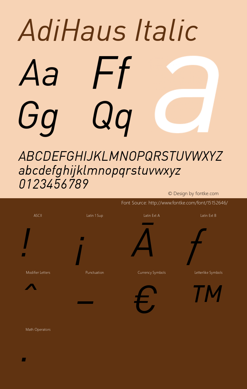 AdiHaus Italic Version 1.0图片样张