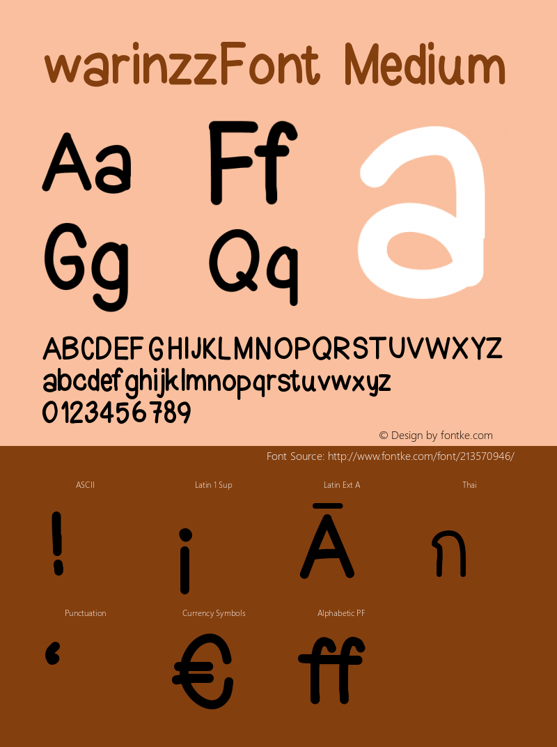 warinzzFont Version 001.000图片样张