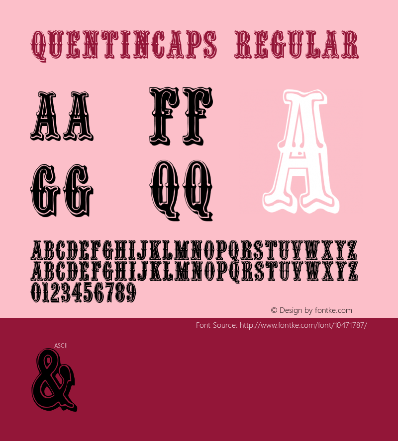QuentinCaps Regular Macromedia Fontographer 4.1 03.06.01图片样张