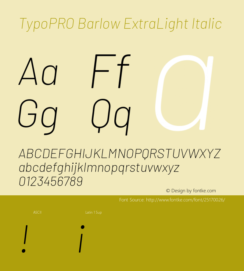 TypoPRO Barlow ExtraLight Italic Version 1.301图片样张