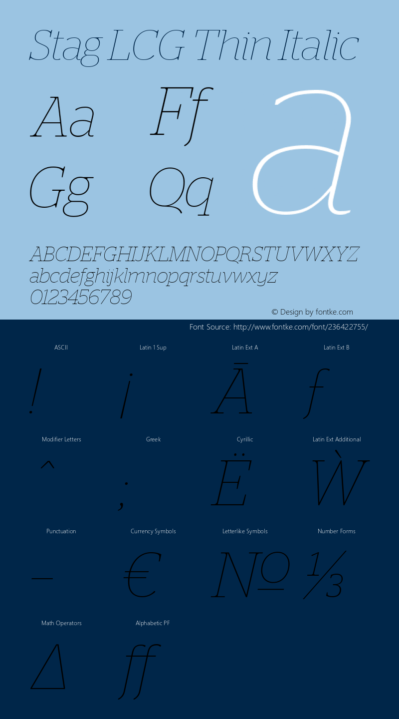 Stag LCG Thin Italic Version 2.1 2011图片样张