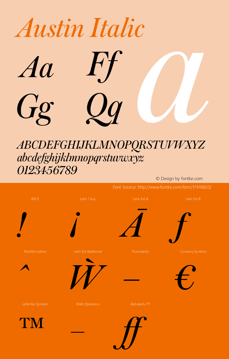 Austin Italic Version 1.2 2016图片样张