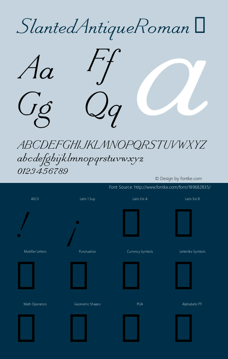 ☞Slanted Antique Roman Version 1.00;com.myfonts.mti.slanted-antique-roman.slanted-antique-roman.wfkit2.3MDV图片样张