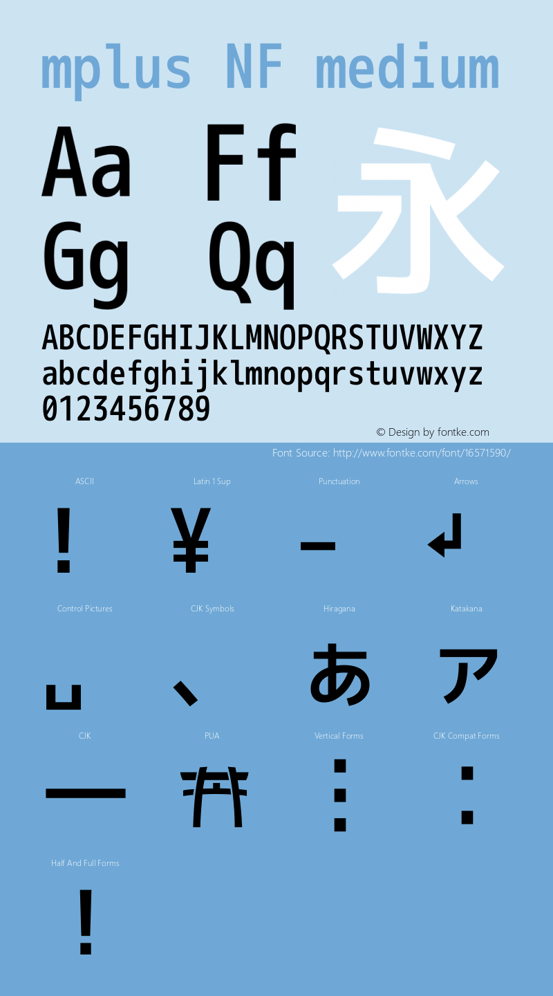 mplus NF medium Version 1.018;Nerd Fonts 0.8图片样张