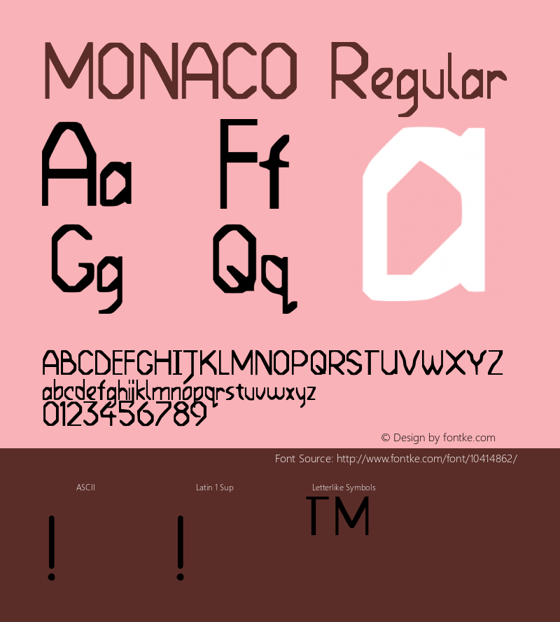 MONACO Regular Version 1.001图片样张