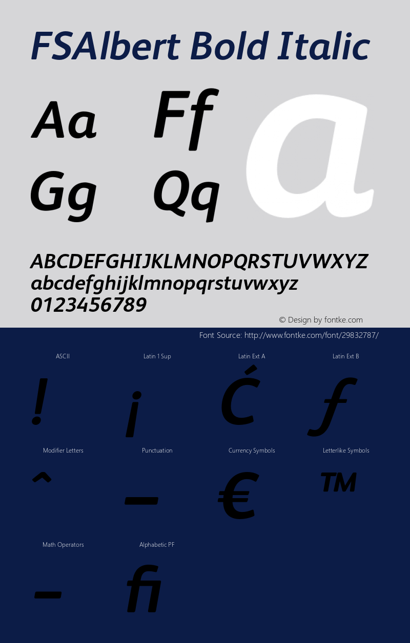 FSAlbert Bold Italic Version 1.000;PS 001.000;hotconv 1.0.38图片样张