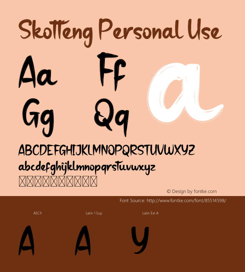 Skotteng Personal Use Version 1.001;Fontself Maker 3.5.1图片样张