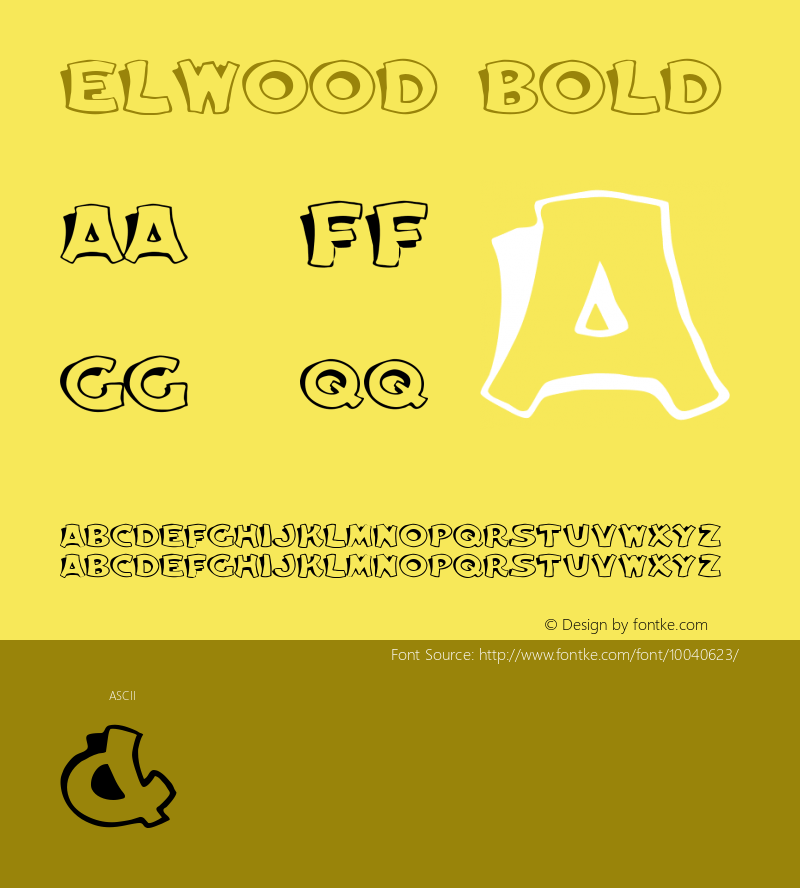 Elwood Bold Altsys Fontographer 3.5  7/6/93图片样张
