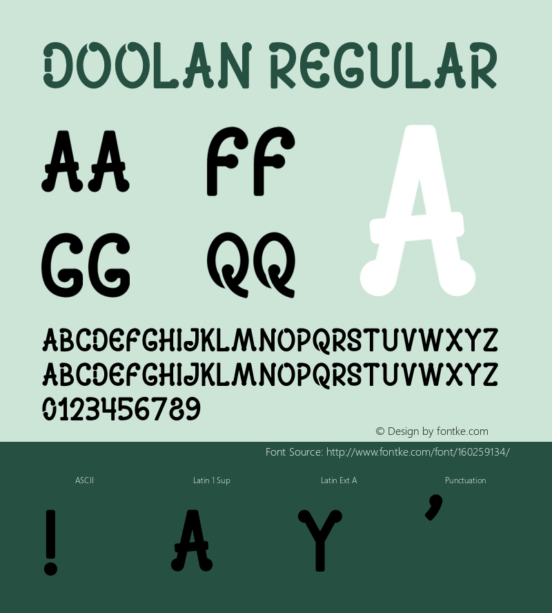 DOOLAN Version 1.006;Fontself Maker 3.5.1图片样张