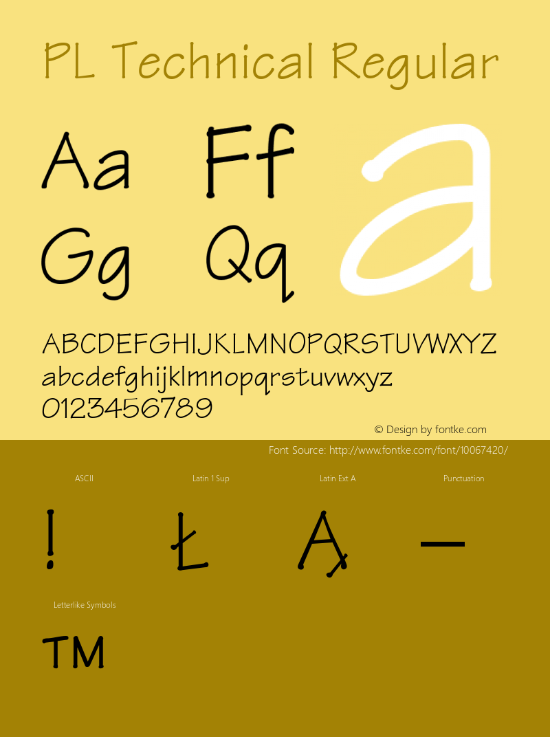 PL Technical Regular KOBAX & Optimus core font: Version 2.00图片样张