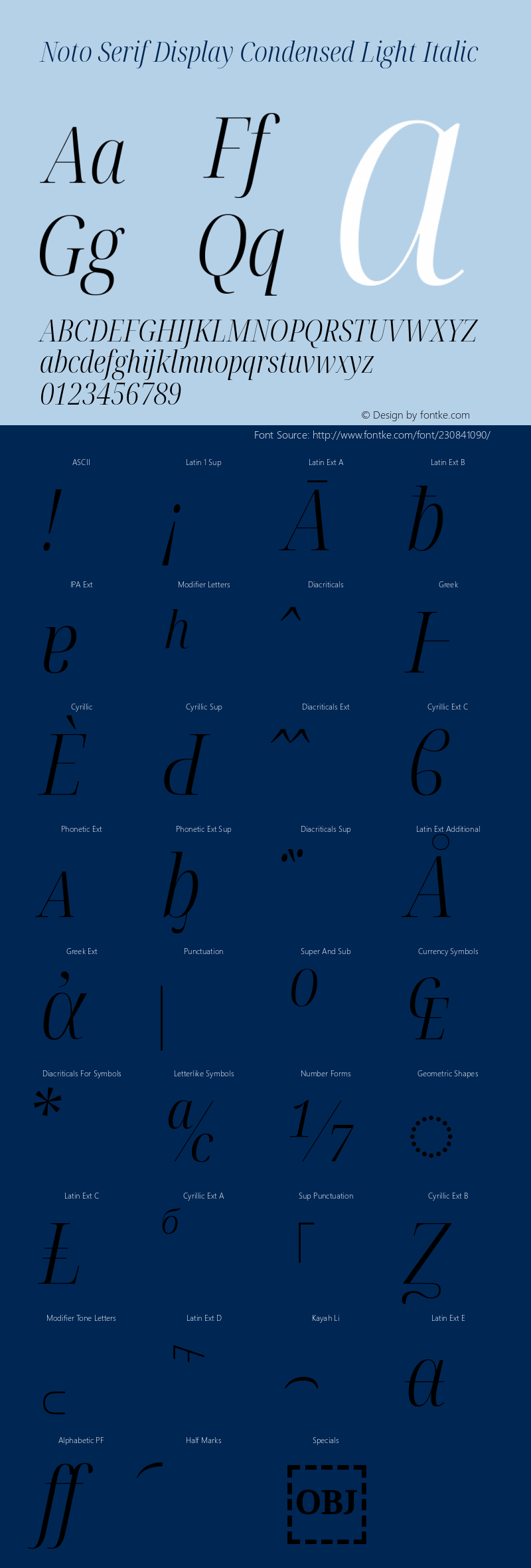 Noto Serif Display Condensed Light Italic Version 2.007图片样张