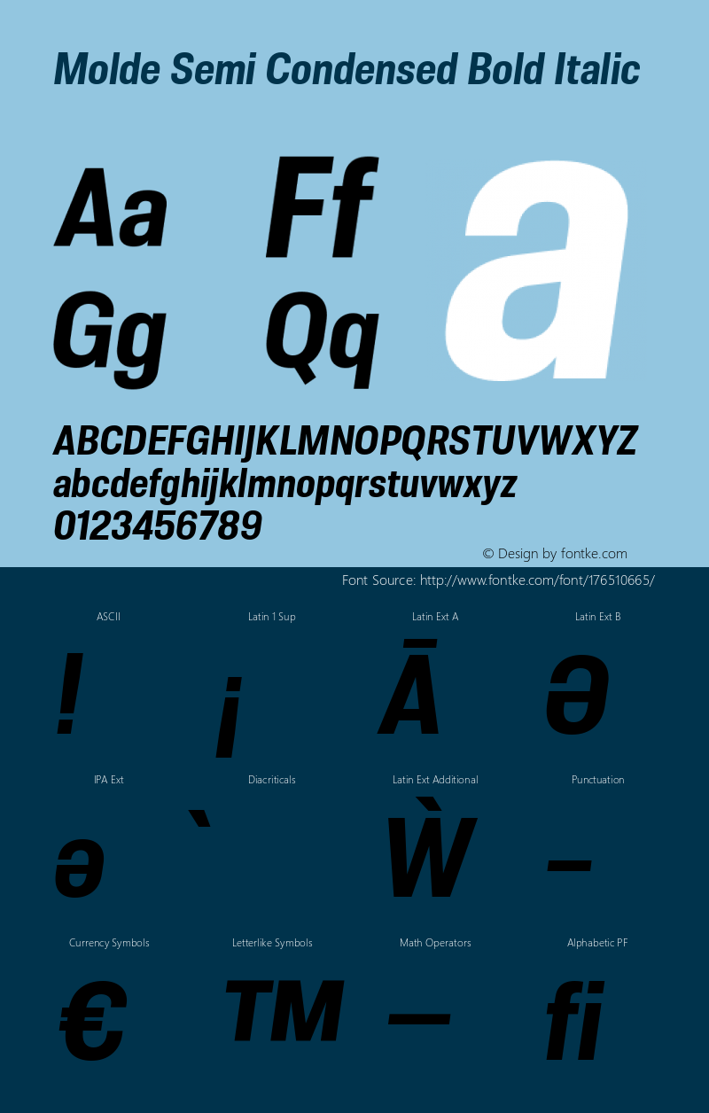 Molde Semi Condensed Bold Italic 1.000图片样张