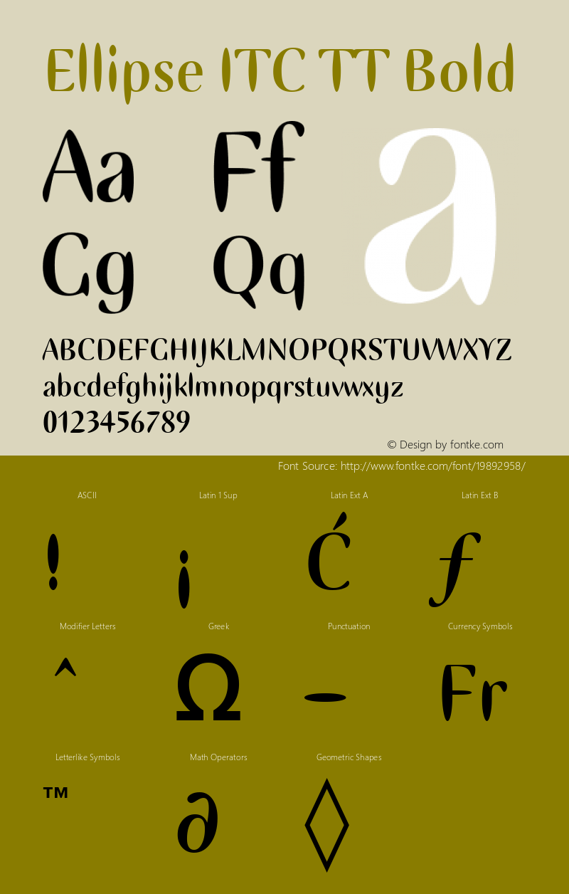 Ellipse ITC TT Bold mfgpctt-v1.84 Mon Apr 22 09:12:10 EDT 1996图片样张