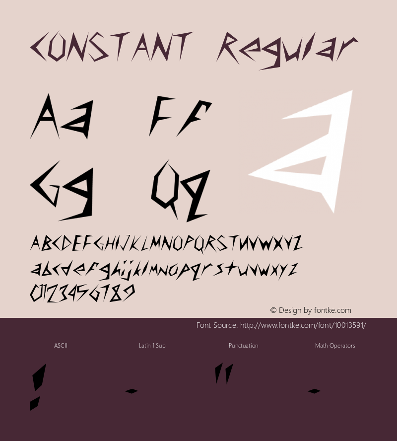 CONSTANT Regular Altsys Fontographer 3.5  3/17/97图片样张