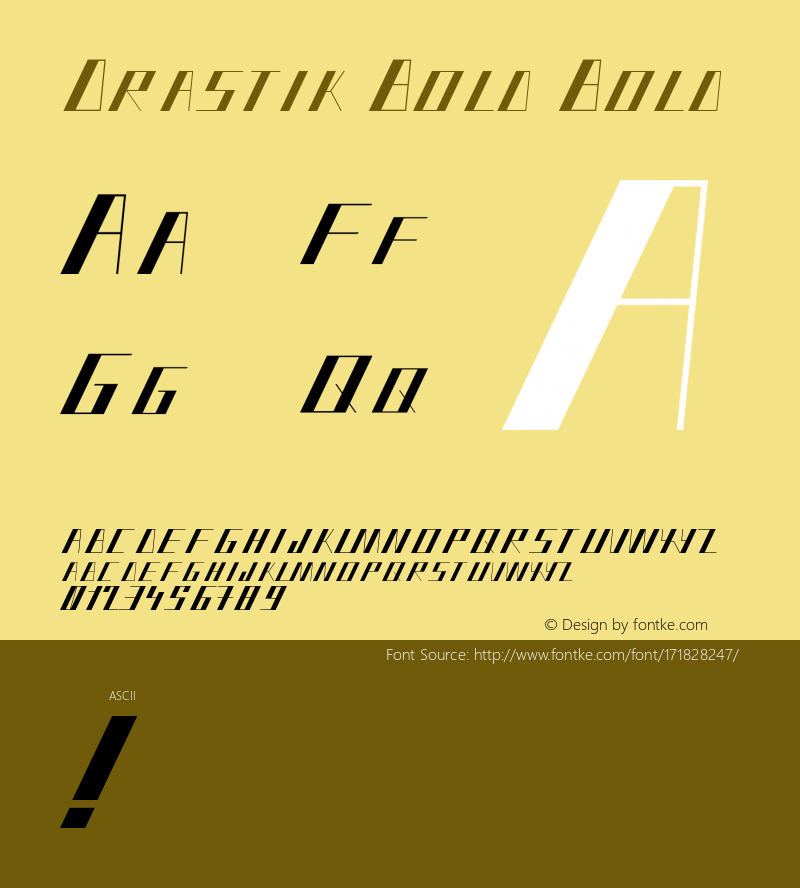 Drastik Bold Bold Version 1.001;Fontself Maker 1.1.0图片样张